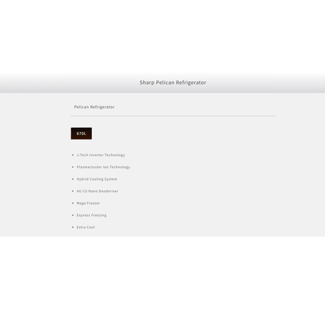 SHARP 670L 2 Doors Top Mount Pelican J-Tech Inverter Refrigerator | Deep Freezing | Eco Mode | Door Alarm | Extra Cool | Fresh Room | Refrigerator with 1 Year Warranty