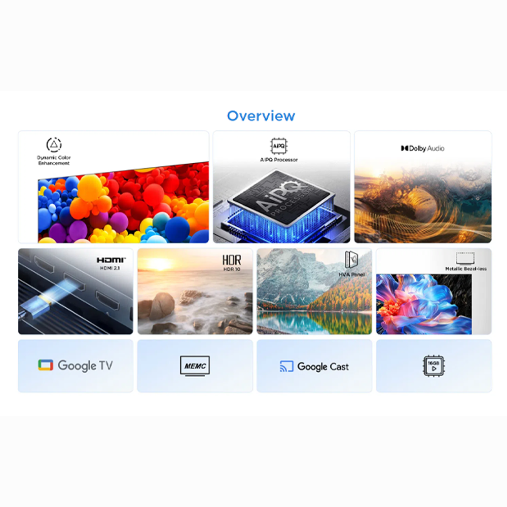 [2025 New Model] TCL 55"/65"/75" 4K HDR Google TV | P61K Series | Dolby Audio | AiPQ Processor | MEMC | HVA Panel