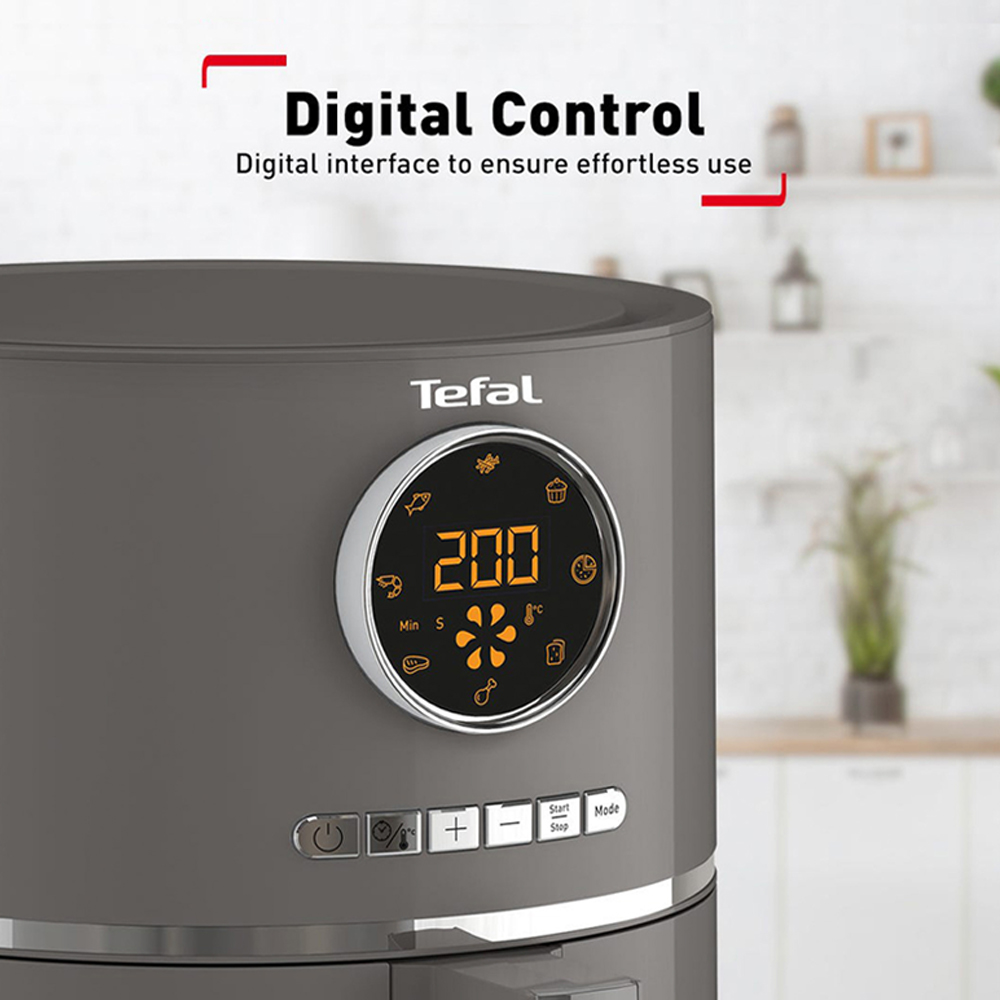 Tefal 4.2L Ultra Fry Healthy Air Fryer Charcoal EY111B40 | 8 Reset Programs | Timer Up to 60 Minutes | Intuitive Digital Interface