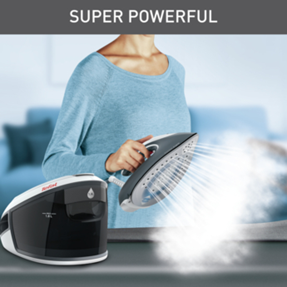 Tefal 2800W Express Airglide Steam Generator Iron SV8020 | Eco mode | Extra-powerful | Ultra-Smooth Durilium Airglide