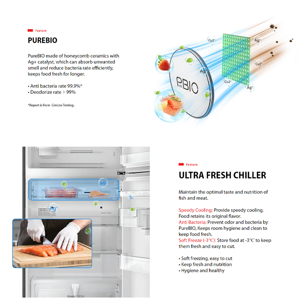 TOSHIBA 661L 2 Doors Inverter Refrigerator GR-RT835WE-PGY(GG) / GR-RT835WE-PGY(XK) | PureBIO | Auto Ice Maker