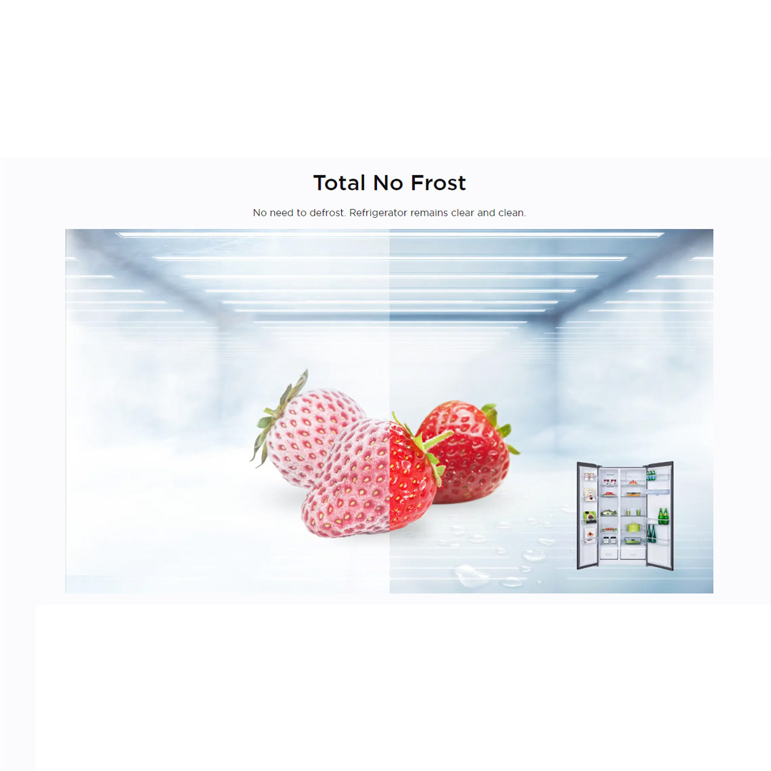 TCL 585L Side-By-Side Inverter Refrigerator TRF-520WEXPA+ | Holiday Function | Total No Frost | Power Freeze | Refrigerator with 2 Year Warranty