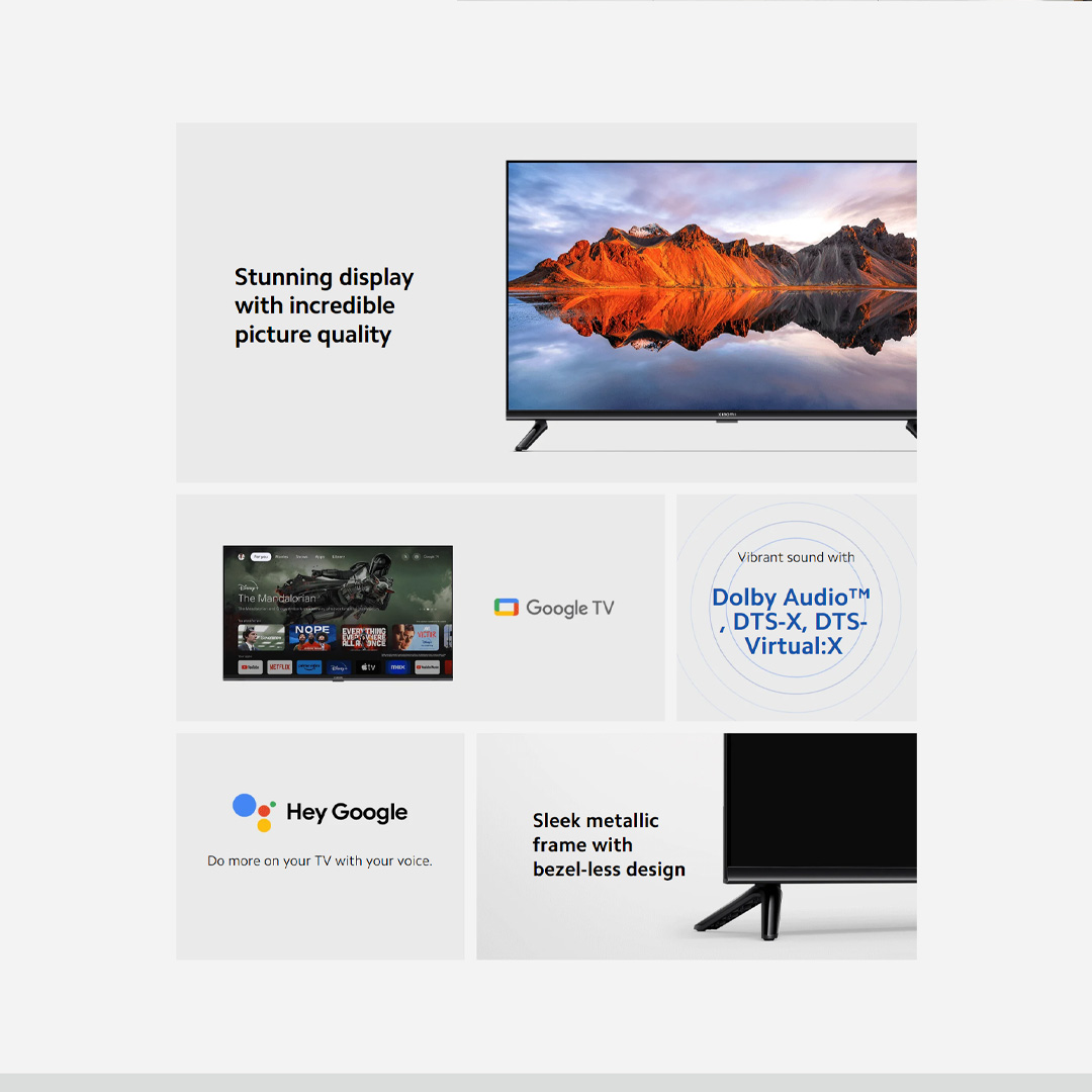 Xiaomi 43" FHD / 55" 4K UHD Google TV | TV A 43 FHD / TV A 55 | Bezel-Less Design | High-Performance Processor | Google TV with 2 Year Warranty