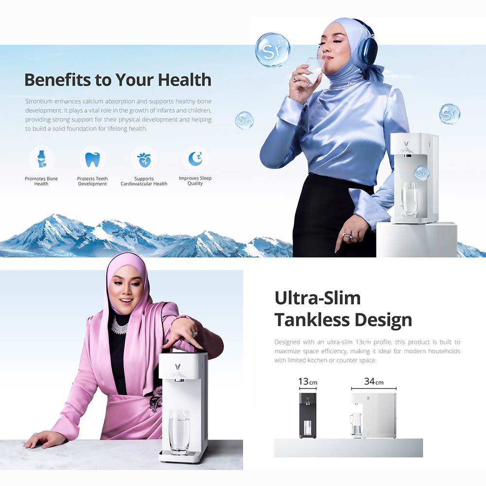 Viomi Tabletop AI Water Purifier Inno MJMY24-B | Strontium-Rich Water | 6 layers deep filtration | UV Sterilization | Smart Control