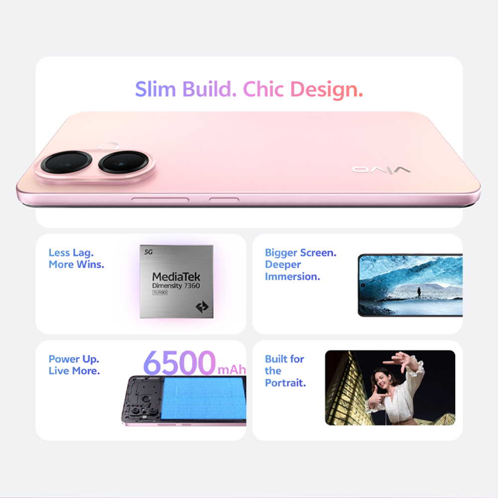 vivo V60 Lite 5G 8GB+256GB/ 12GB+512GB | 6.77 inches, AMOLED | 50MP Rear Camera | Mediatek Dimensity 7360 Turbo (4 nm) | Android 15, Funtouch 15 | 6500 mAh