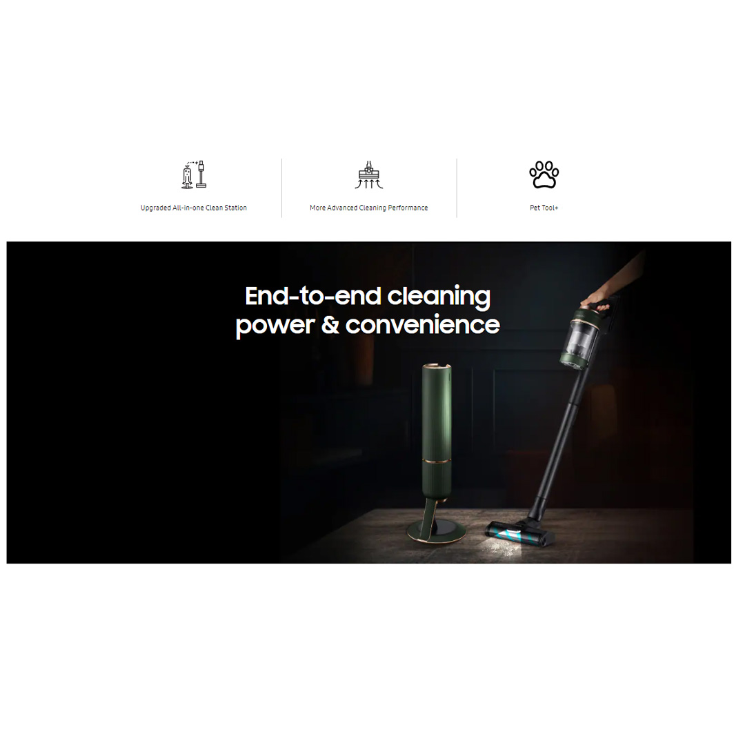 SAMSUNG 210W Bespoke Jet Plus Premium Extra All in One Clean Station Vacuum Cleaner Stick VS20B959F3N/ME | Up to 210W Suction Power | Pet Tool+ | All-in-One Clean Station | Digital Inverter Motor | Vacuum Cleaner with 2 Years Warranty