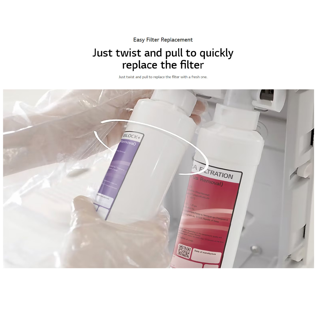 LG PuriCare™ Self-Service Tankless Water Purifier with 4-Stage Filtration WD516AN | Easy Filter Replacement | Hygiene | Water Purifier with  1 Year Warranty