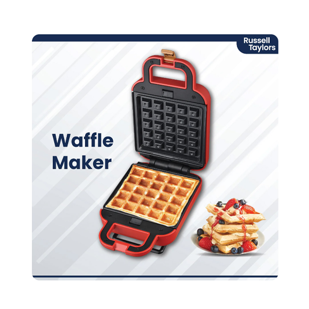 Russell Taylors 3-in-1 Waffle Sandwich & Doughnut Maker WM3 | 600W Power | Restaurant Style Waffles | Removable Plates | 3-in-1 Maker with 2 Year Warranty