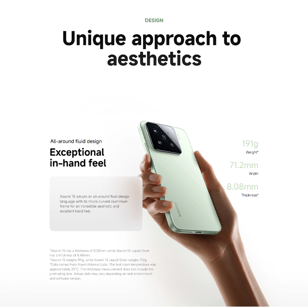 Xiaomi 15 12GB+256GB/ 12GB+512GB | Qualcomm SM8750-AB Snapdragon 8 Elite (3 nm) | 6.36 inches, LTPO AMOLED | 50MP Camera | Li-Po 5240 mAh, 90W HyperCharge