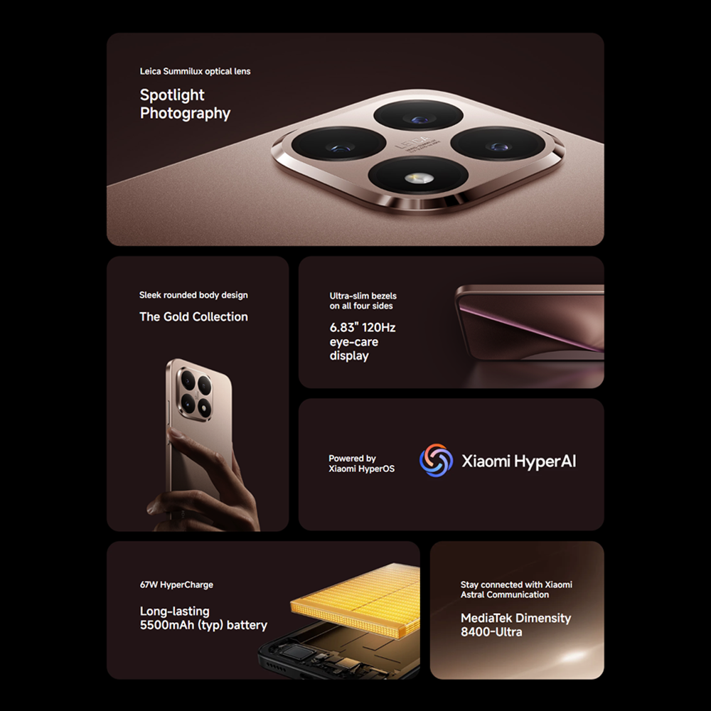 Xiaomi 15T | 67W HyperCharge | MediaTek Dimensity 8400-Ultra | 6.83" 120Hz Eye-Care Display | Leica Summilux Optical Lens