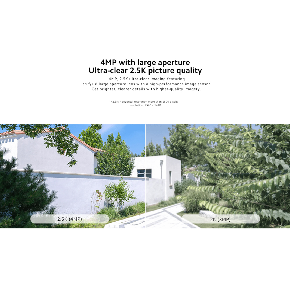 Xiaomi 2500P Outdoor Camera | Smart full-colour night vision | IP66 water resistance | Dual-antenna network | Two-way voice support | AI human detection | Audible and visual warning systems | Time-lapse photography