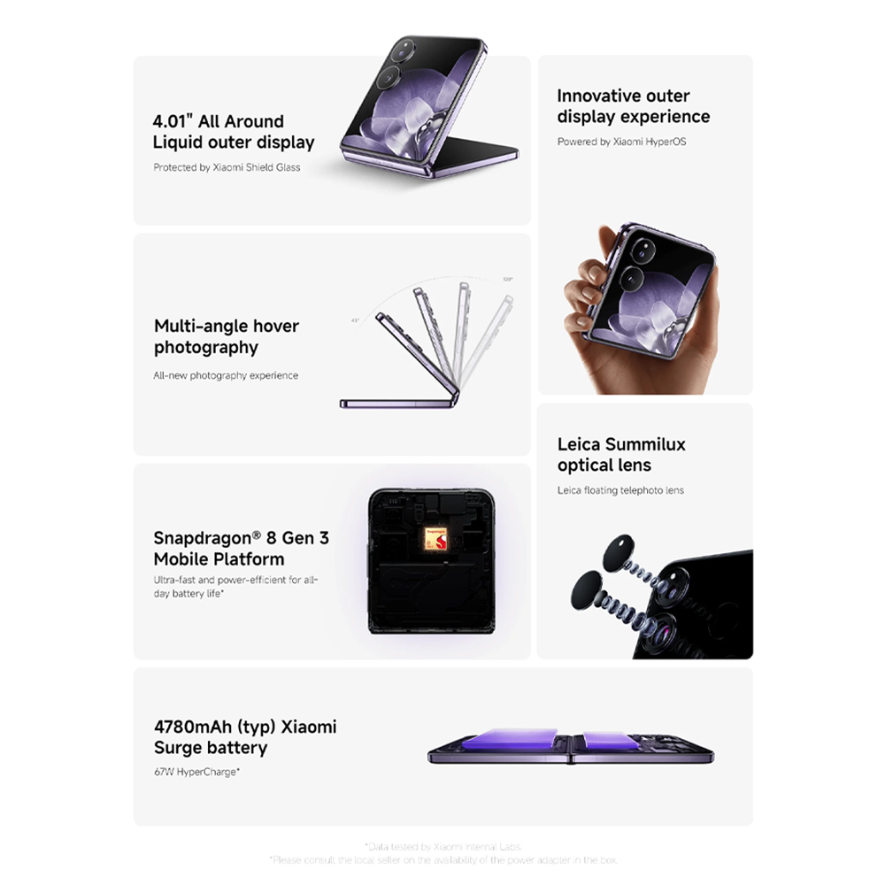 Xiaomi Mix Flip 12GB+512GB | 6.86" | Dual SIM | Android 14, HyperOS | Qualcomm SM8650-AB Snapdragon 8 Gen 3 (4 nm)