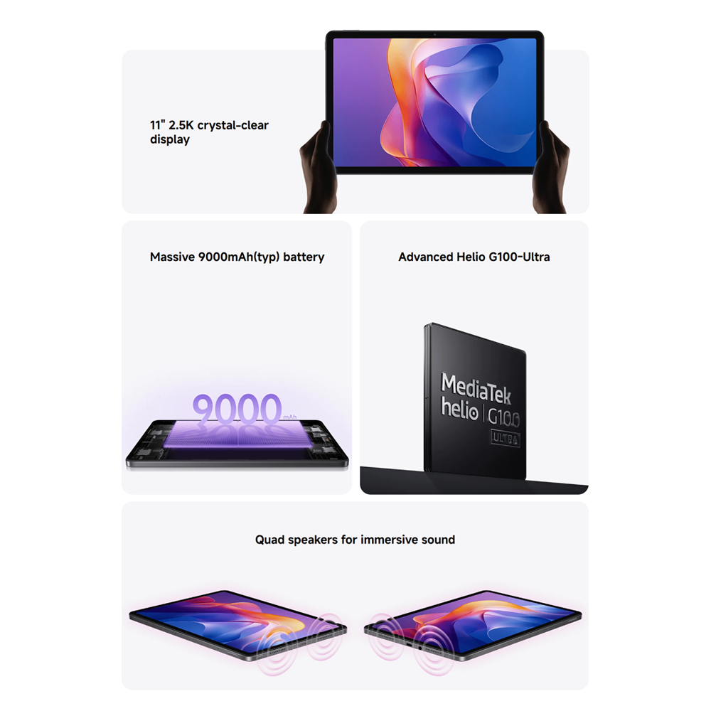Xiaomi REDMI Pad 2 4GB+128GB | 11" 2.5K crystal-clear display | Advanced Helio G100-Ultra |  9000mAh