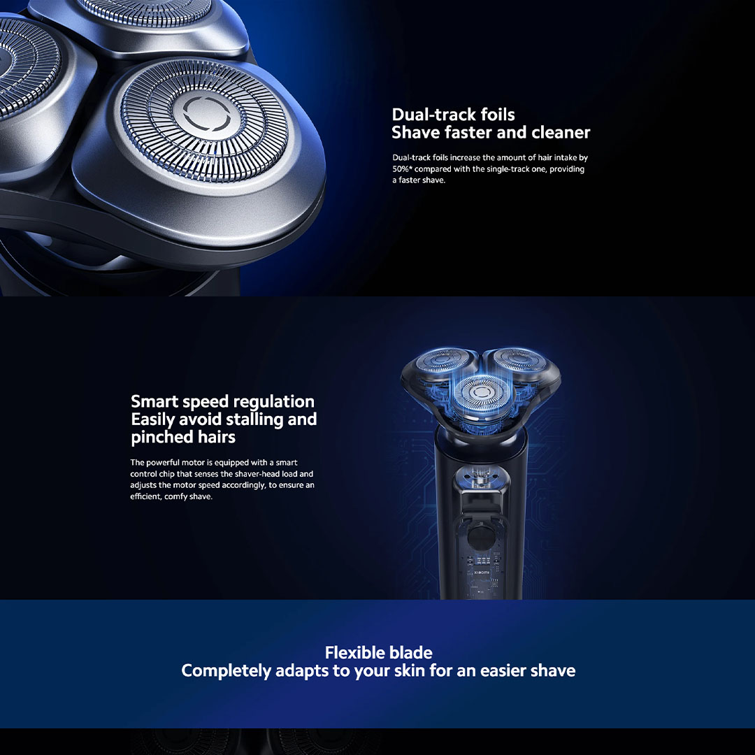 Xiaomi  Mi Electric Shaver S301 | Dual-track foils | Two adjustable speed levels | LED smart display  Monitor shaver status anytime | Electric Shaver with 1 Year Warranty