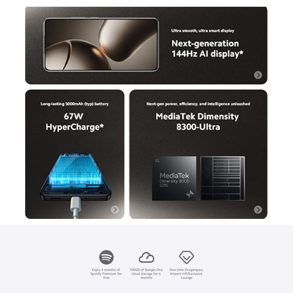 Xiaomi 14T 12GB + 256GB/512GB | 6.67", AMOLED | Mediatek Dimensity 8300 Ultra (4 nm) | 67W turbo charging