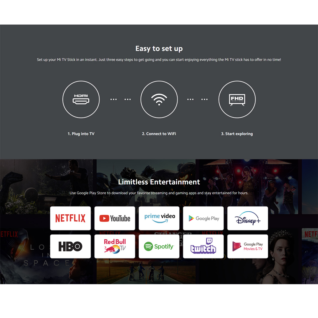 Xiaomi Mi TV Stick | Smart Cast | Premium Surround Sound | Android 9.0 | HDMI | Micro USB | Google Assistant | TV Stick with 1 Year Warranty