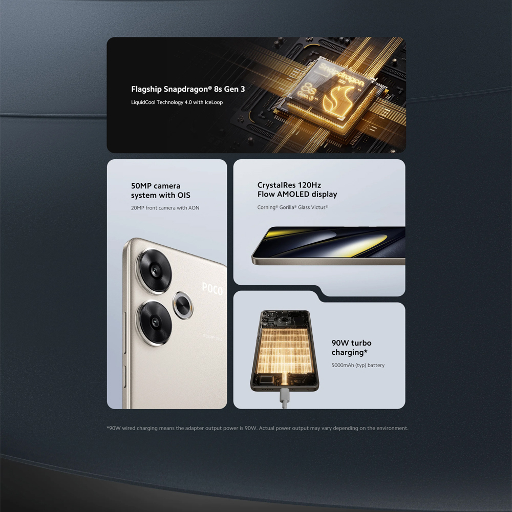 Xiaomi POCO F6 12GB+512GB / 8GB+256G | Flagship Snapdragon | 90W turbo charging | Intelligent temperature control | 1  Year General Warranty