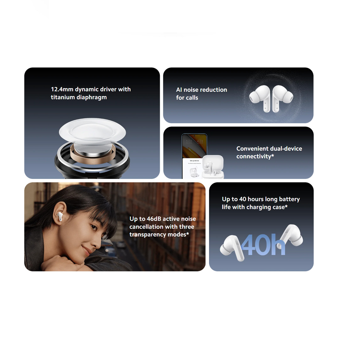 (Pre-Order 20.01.24 - 02.02.24) Xiaomi Redmi Buds 5 | AI Noise Reduction for Calls | Ultimate Hi-Fi Sound | Audio Balance | Earbud with 1 Year Warranty