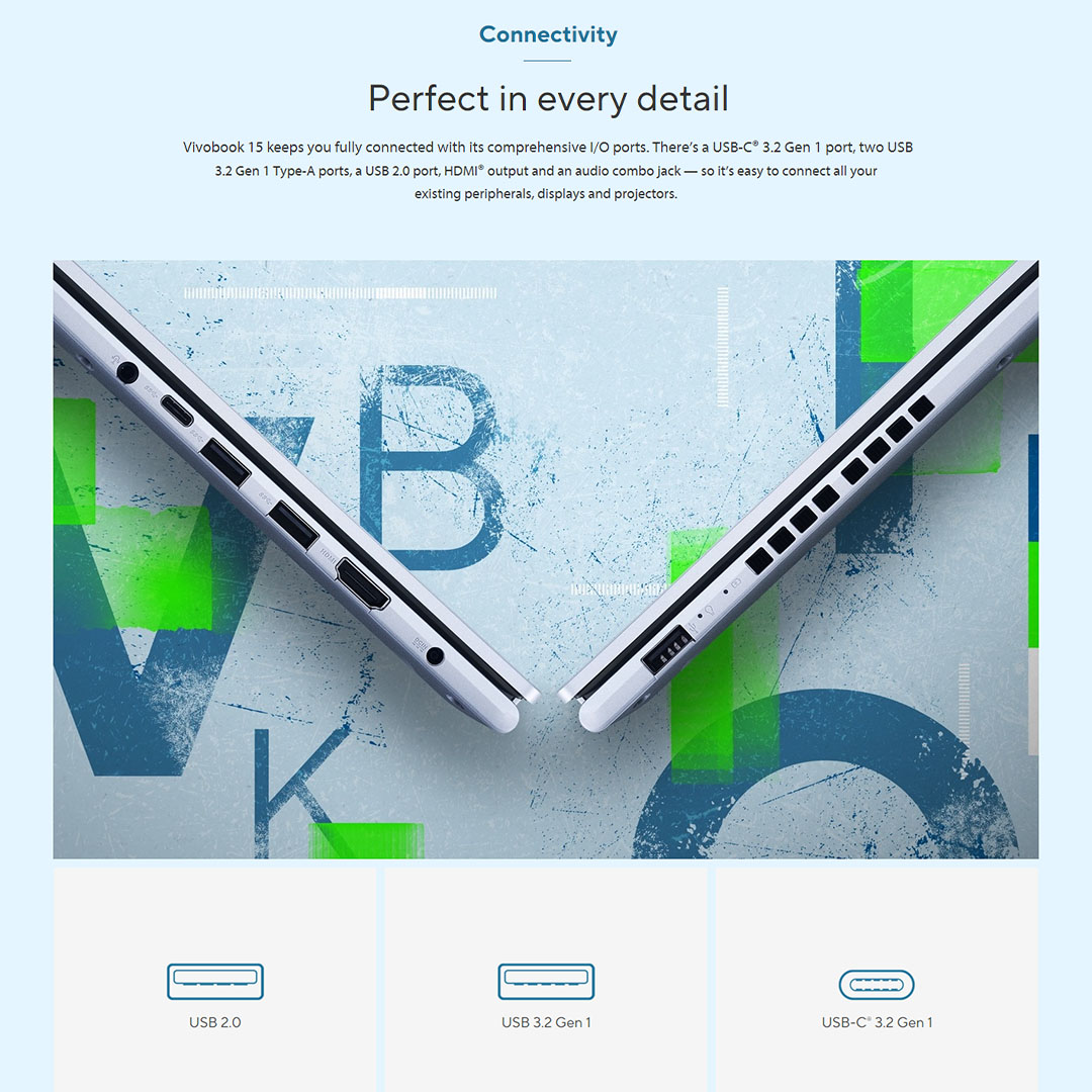 ASUS Vivobook 15  Laptop A1502Z-ABQ2141WS | Intel Core i5-12500H | 8GB+512GB SSD | 15.6-inch FHD | Windows 11 | Laptop with 2 Years Warranty