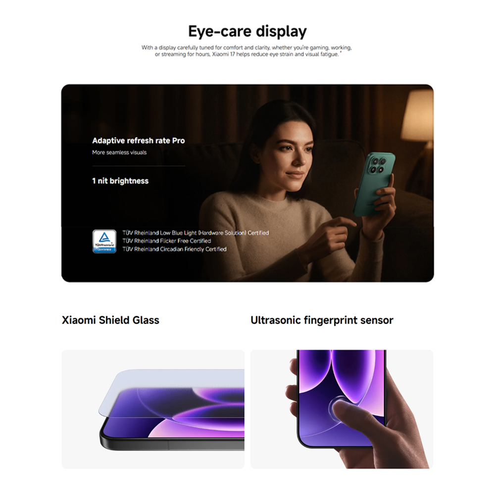 Xiaomi 17 12GB+512GB/12GB+256GB | 6.3", LTPO AMOLED | 50MP Rear Camera | Qualcomm SM8850-AC Snapdragon 8 Elite Gen 5 (3 nm) | Li-Po 6330mAh