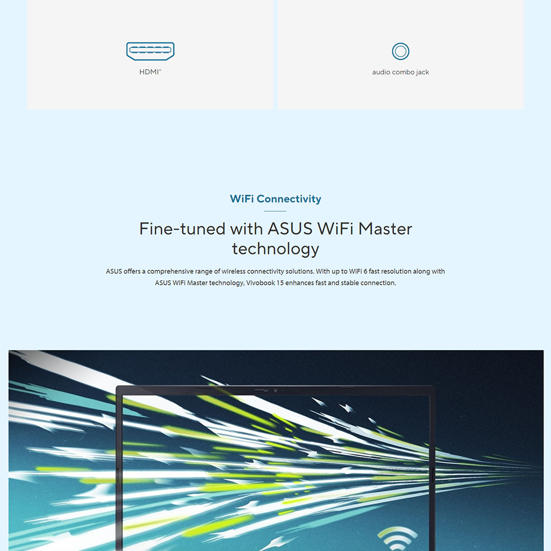 ASUS Vivobook 15  Laptop A1502Z-ABQ2141WS | Intel Core i5-12500H | 8GB+512GB SSD | 15.6-inch FHD | Windows 11 | Laptop with 2 Years Warranty