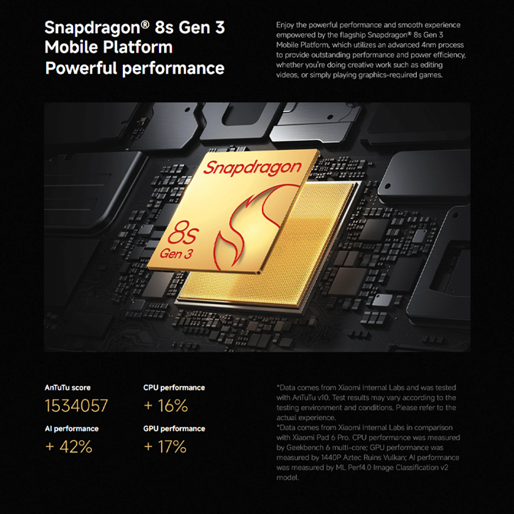 Xiaomi Pad 7 Pro 8GB+256GB/ 12GB+512GB | Qualcomm SM8635 Snapdragon 8s Gen 3 (4 nm) | 11.2 inch, PS LCD | 50MP Main Camera | Li-Po 8850 mAh