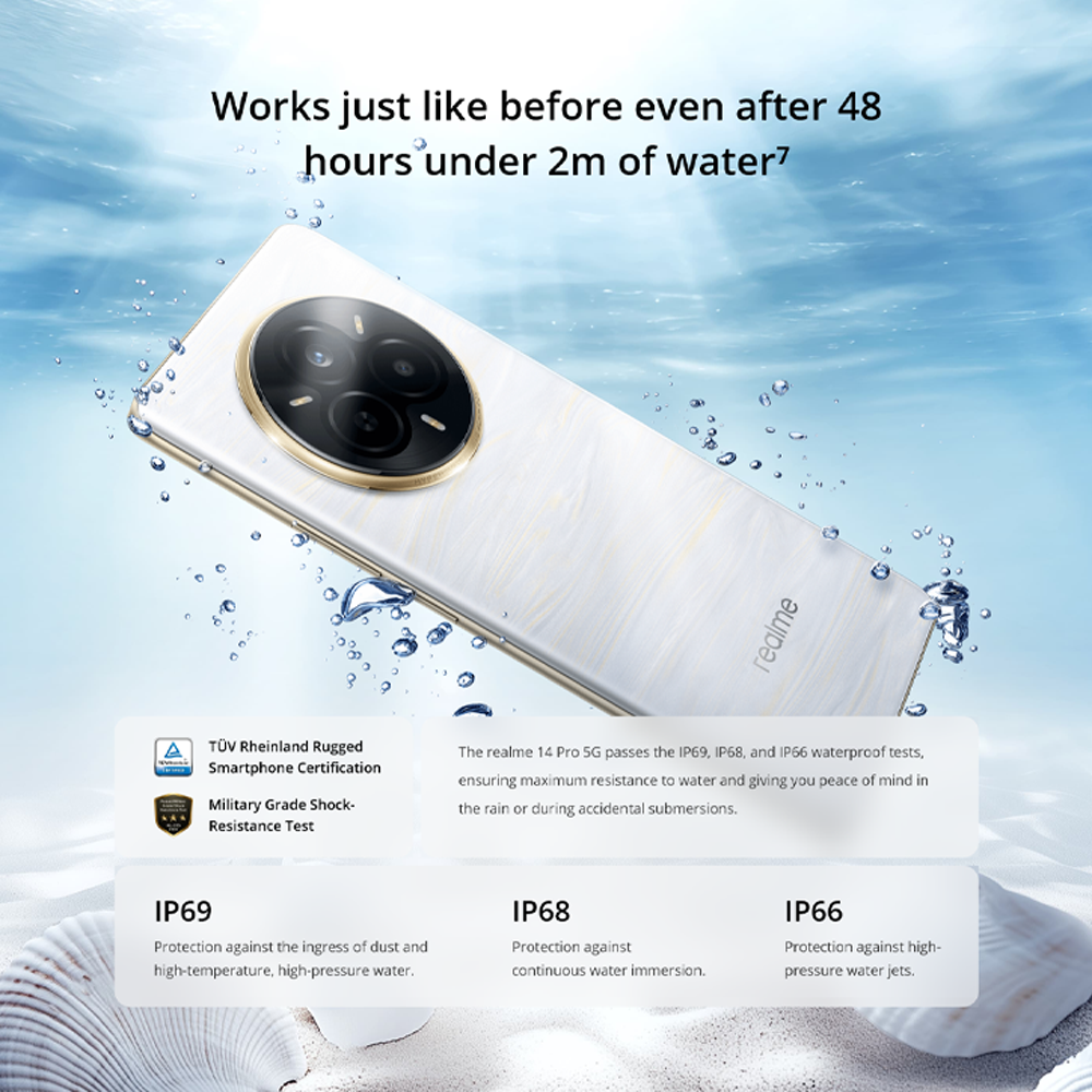 realme 14 Pro 5G 12GB+256GB/12GB+512GB | 6.77 inch | 50MP Rear Camera | Mediatek Dimensity 7300 Energy (4 nm) | 6000mAh, 45W Fast Charge