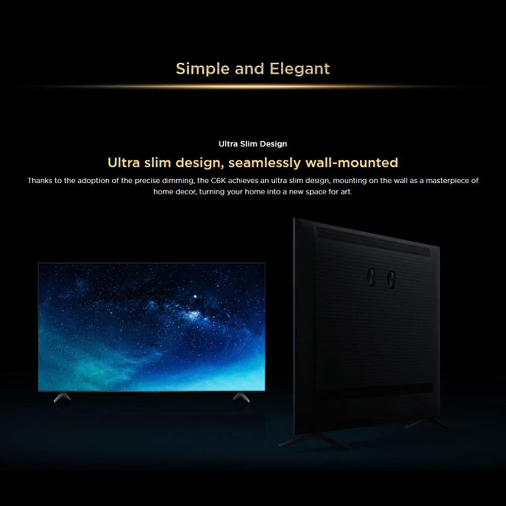 TCL 55"/65"/75"/85"/98" Premium QD-Mini LED Google TV 55C6K|65C6K|75C6K|85C6K|98C6K | 144Hz Native Refresh Rate | QLED | Ultra Slim Design | Precise Dimming Series Up to 512 Zones 