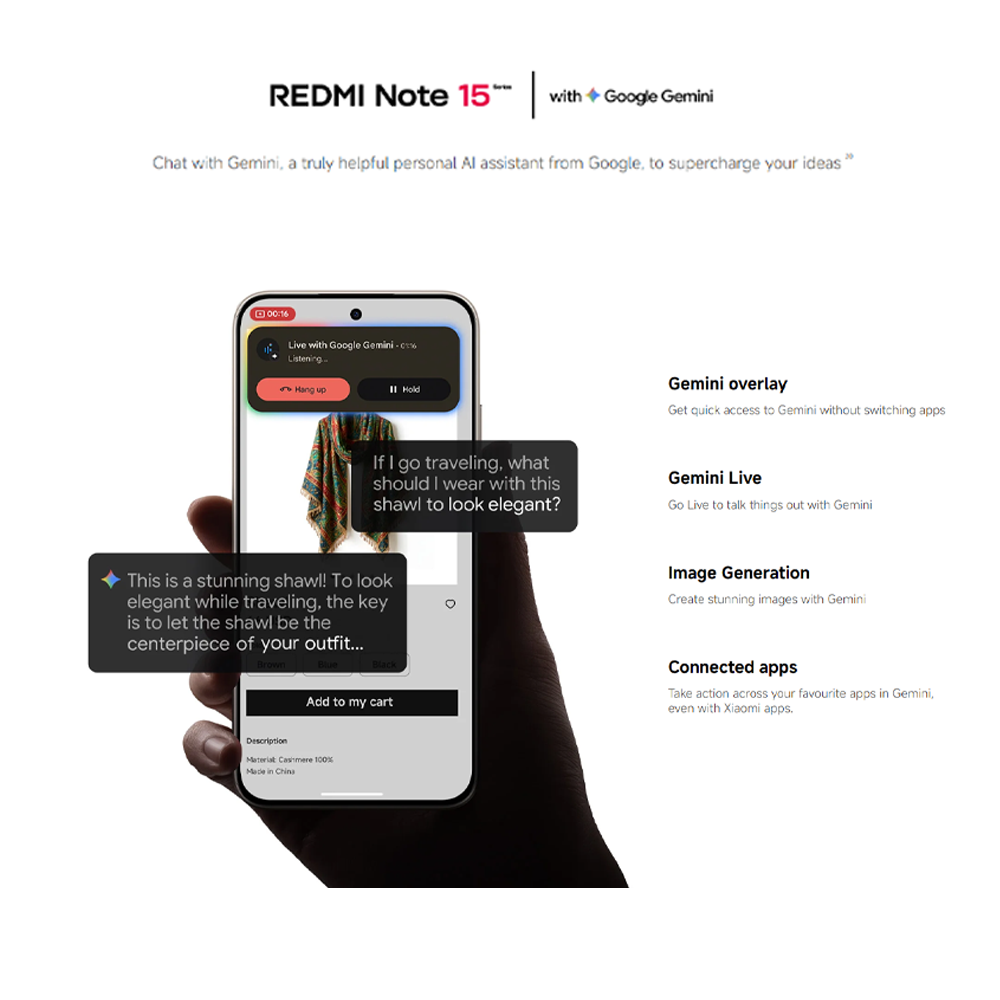 Xiaomi REDMI Note 15 Pro 5G 8GB+256GB/8GB+512GB | 6.83", AMOLED | 200MP Rear Camera | Mediatek Dimensity 7400 Ultra (4 nm) | Android 15, HyperOS 2 | Li-Po 6580mAh