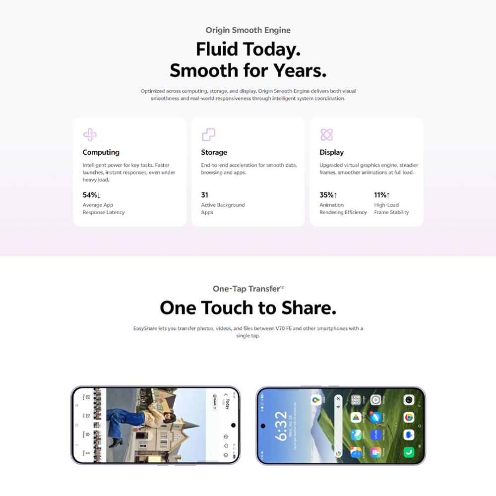vivo V70 FE 5G 8GB+256GB/ 12GB+256GB | 6.83 inches | 200MP Rear Camera | Mediatek Dimensity 7360 Turbo (4 nm) | Android 16, OriginOS 6 | 7000mAh, 90W Fast Charge