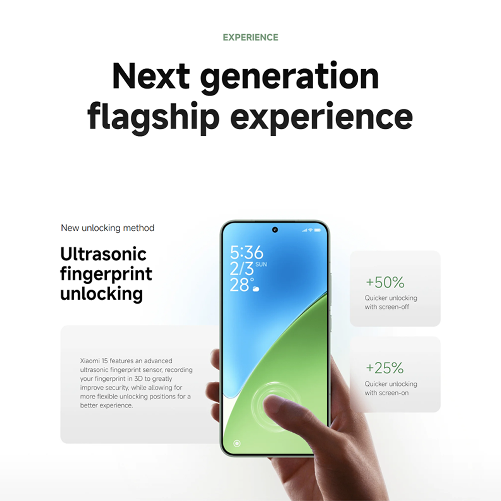 Xiaomi 15 12GB+256GB/ 12GB+512GB | Qualcomm SM8750-AB Snapdragon 8 Elite (3 nm) | 6.36 inches, LTPO AMOLED | 50MP Camera | Li-Po 5240 mAh, 90W HyperCharge