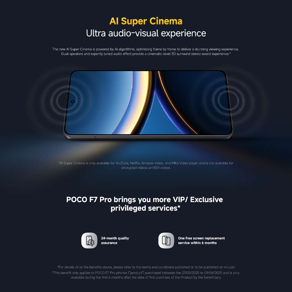 Xiaomi POCO F7 Pro 12GB+256GB/ 12GB+512GB | Qualcomm SM8650-AB Snapdragon 8 Gen 3 (4 nm) | 6.67 inches, AMOLED | 50MP Main Camera | Li-Po 6000 mAh