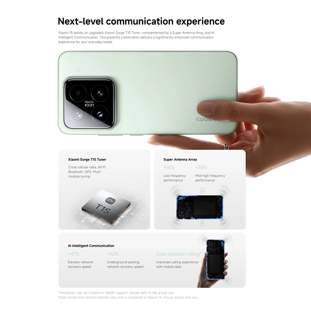 Xiaomi 15 12GB+256GB/ 12GB+512GB | Qualcomm SM8750-AB Snapdragon 8 Elite (3 nm) | 6.36 inches, LTPO AMOLED | 50MP Camera | Li-Po 5240 mAh, 90W HyperCharge