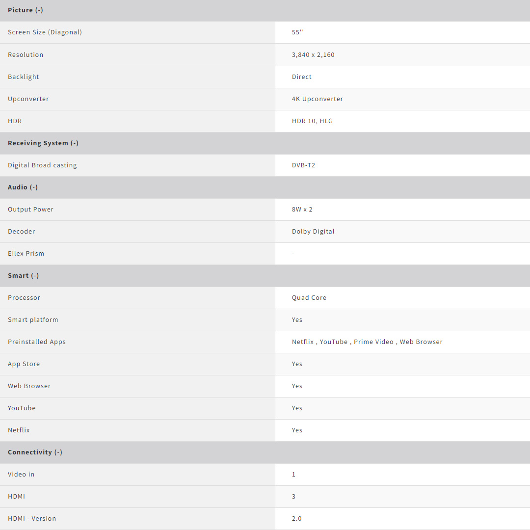 SHARP 55" AQUOS 4K UHD Android TV 4TC55EK2X | App Store | Web Browser | Netflix | YouTube | Prime Video | HDMI | USB | Android TV With 2 Year Warranty
