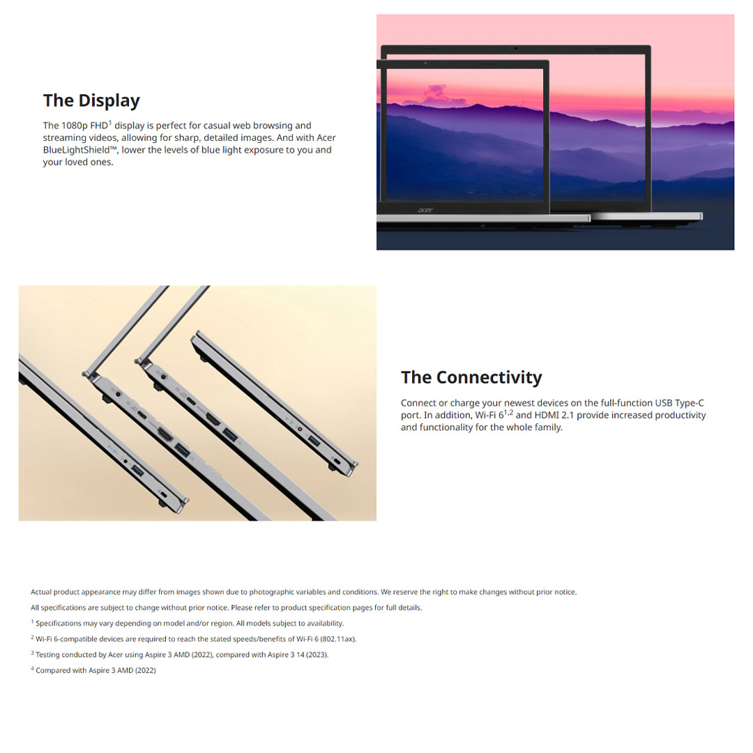 Acer Aspire 3  Laptop A315-24P-R6GK/A315-510P-C6S0 (Ryzen 5 7520U/ 8GB+512GB SSD/ 15.6-inch FHD/ W11) | Radeon Graphics | Laptop with 2 Years Warranty