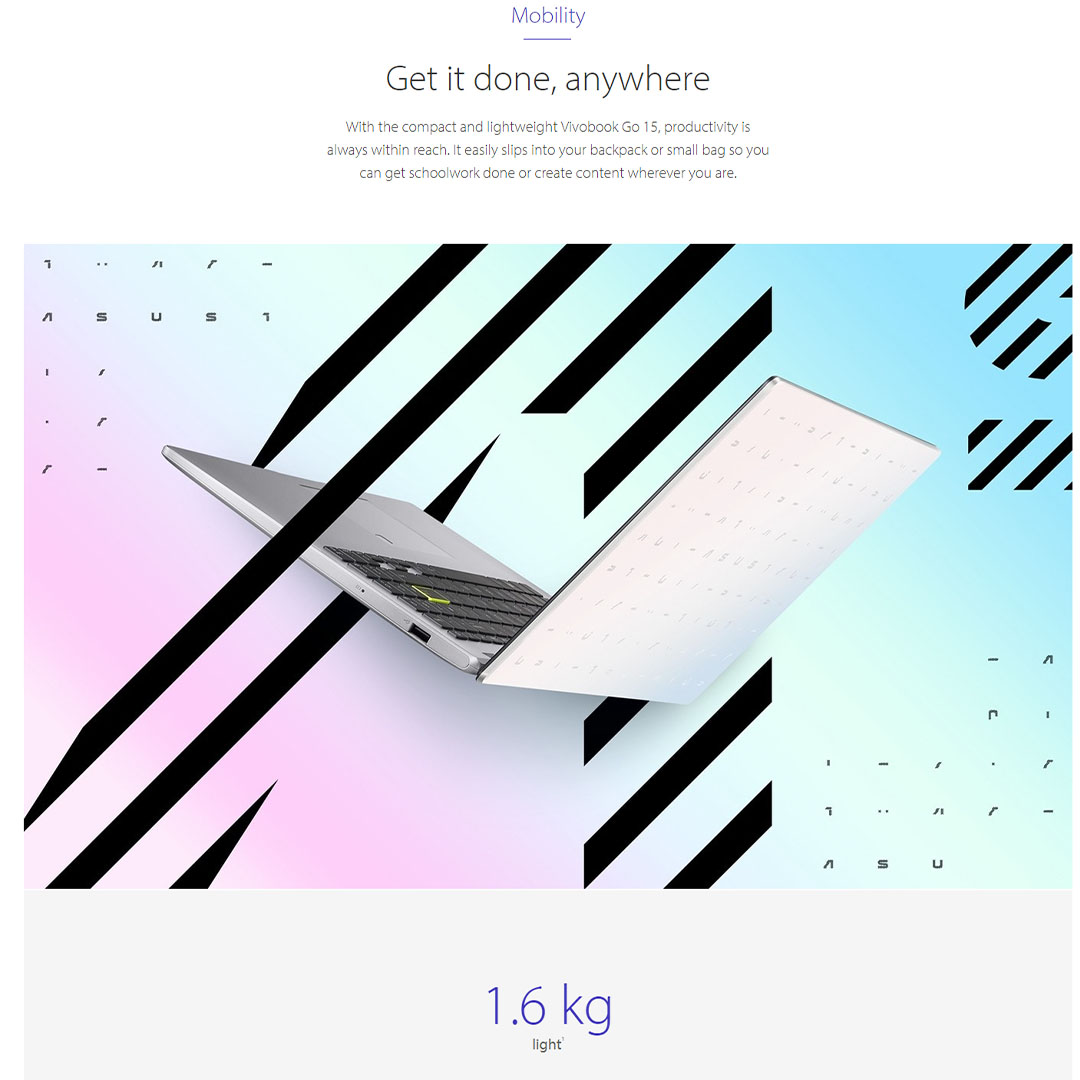 ASUS Vivobook Go 15  Laptop E510K-AEJ731WS (Intel Celeron N4500/ 8GB+512GB SSD/ 15.6-inch FHD/ W11) | Windows 11 Pro | up to Quad-core Intel processor | Up to 8-hour battery life2 | Laptop with  2 Year Warranty