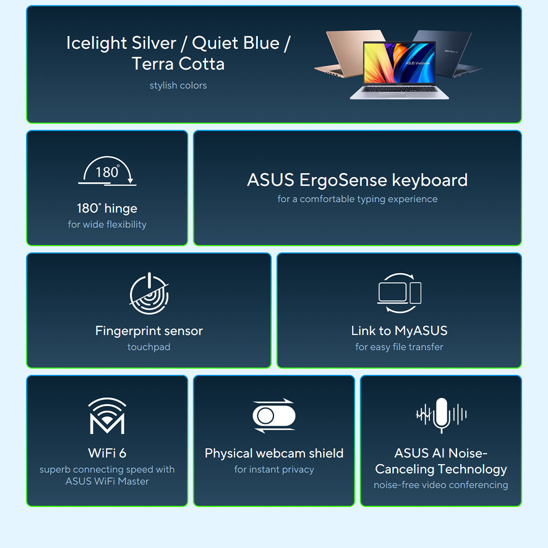 ASUS Vivobook 15  Laptop A1502Z-ABQ2141WS | Intel Core i5-12500H | 8GB+512GB SSD | 15.6-inch FHD | Windows 11 | Laptop with 2 Years Warranty