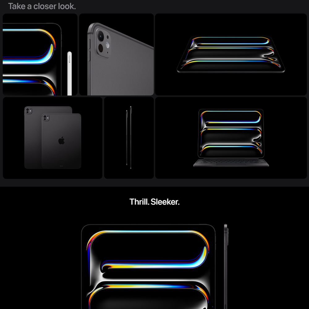 Apple iPad Pro 13-inch (4th generation) Wi-Fi + Cellular 2024 16GB+2TB / 16GB+1TB / 8GB+512GB / 8GB+256GB | All-new pro design | Ultra Retina XDR | All-new Apple Pencil Pro |  1  Year General Warranty