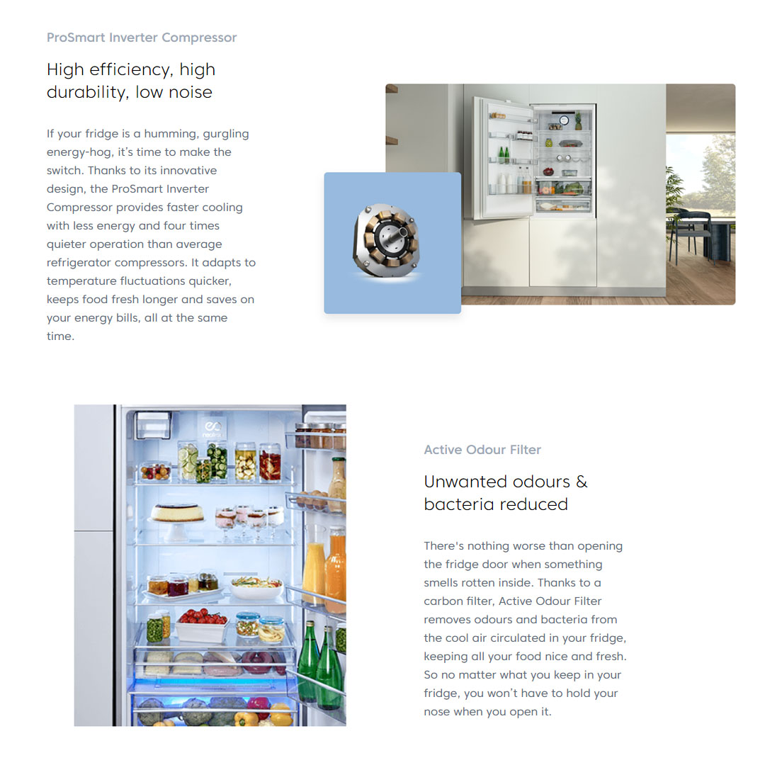 Beko 2 Door Top Mount ProSmart Inverter Refrigerator RDNT371E50VK/RDNT401E50VK | NeoFrost Dual Cooling | ProSmart Inverter Compressor | Active Odour Filter | Refrigerator with 2 Years General Warranty & 12 Years Motor Warranty