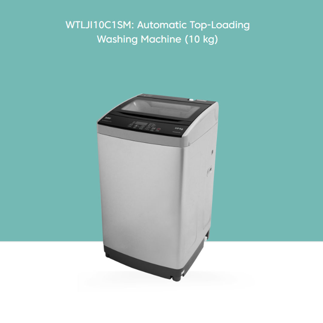 Beko Top Load Non-Inverter Washing Machine WTLJI08C1SM/WTLJI10C1SM | 10 Programmes | Quick Wash | DrumClean | Air-Dry | Fuzzy Control | Child Lock | Washing Machine with 2 Years Warranty