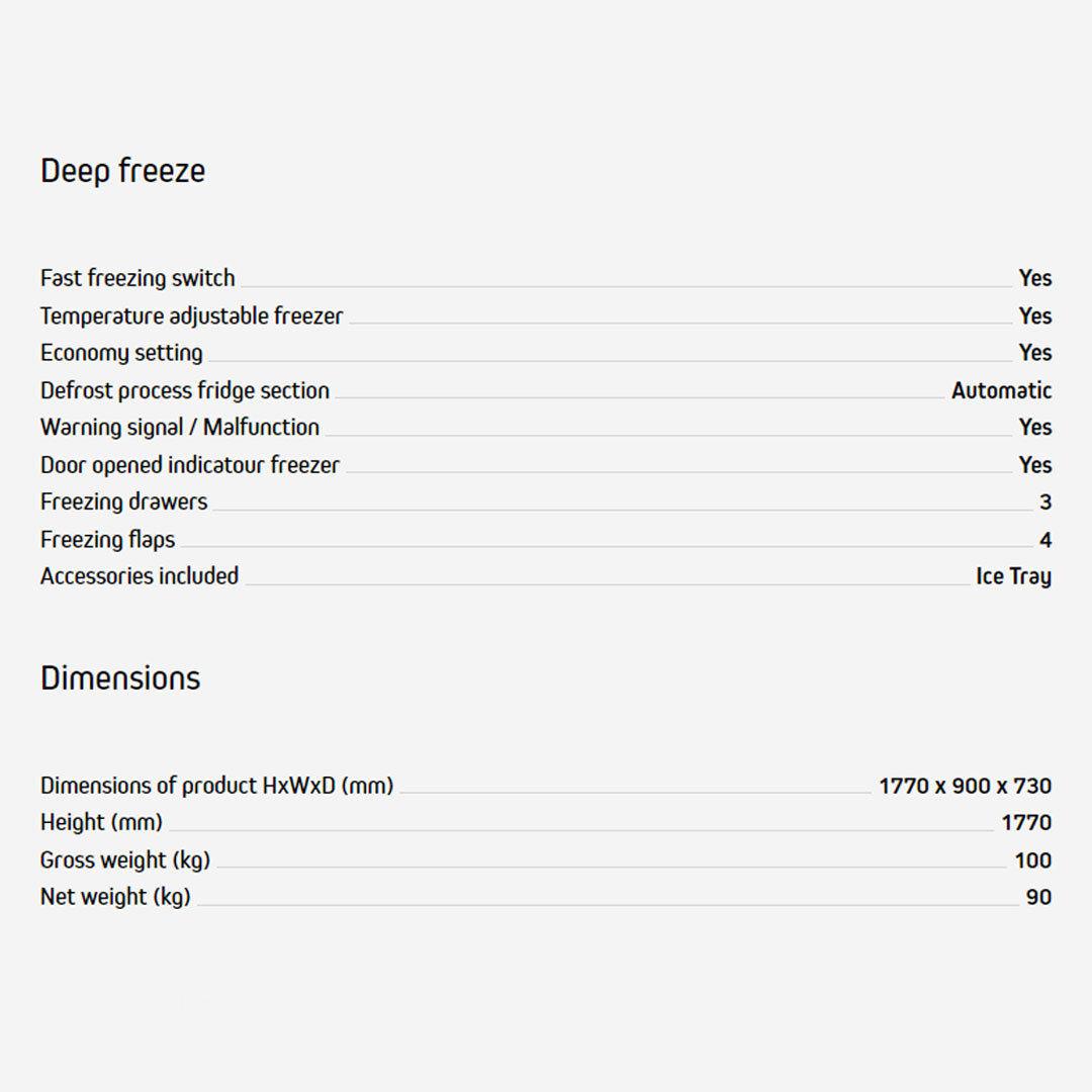 Brandt 581L Free Standing Side By Side Refrigerator BFA1791NA |  External LED Display | Eco Mode | Door Alarm | Refrigerator with 1 Year Warranty