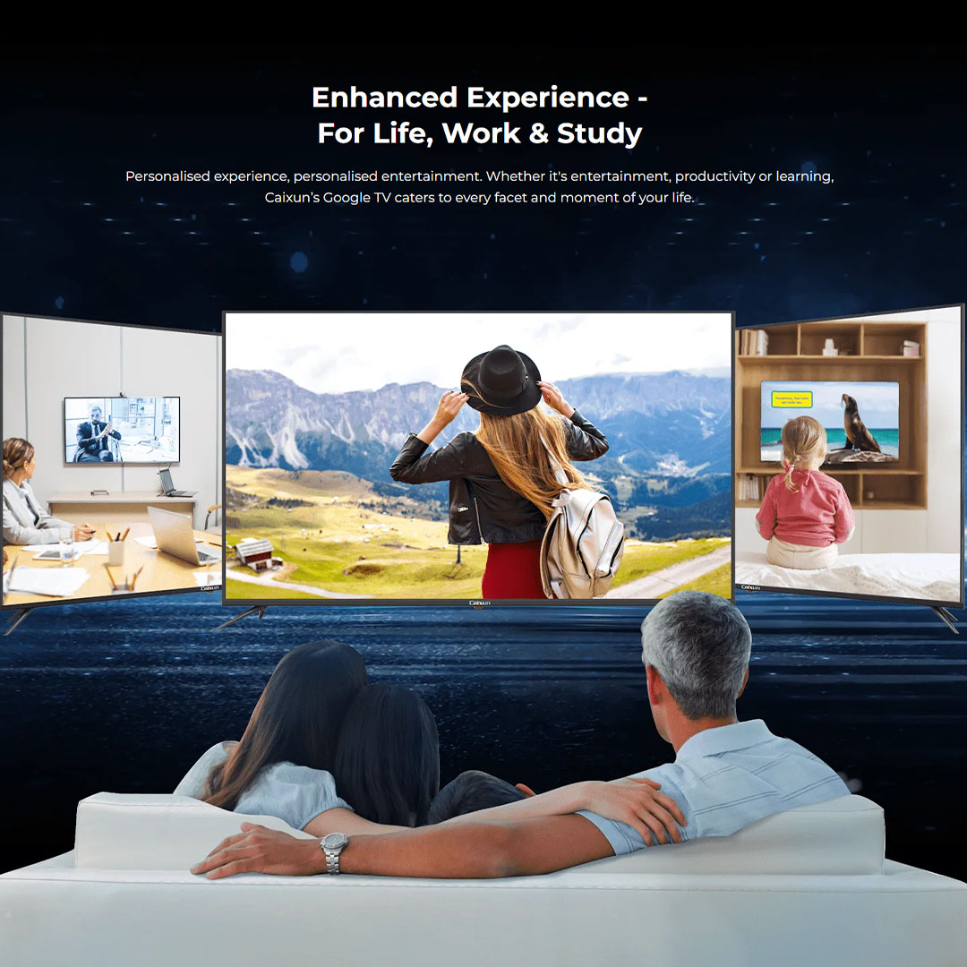 Caixun 50"/55:/65" 4K LED Google TV (ProViXio) C50V1UG/C55V1UG/C65V1UG | Dual High-Power Speakers | Stunning 4K Resolution | Bezel-less Frame | Smart TV with 3 Year Warranty