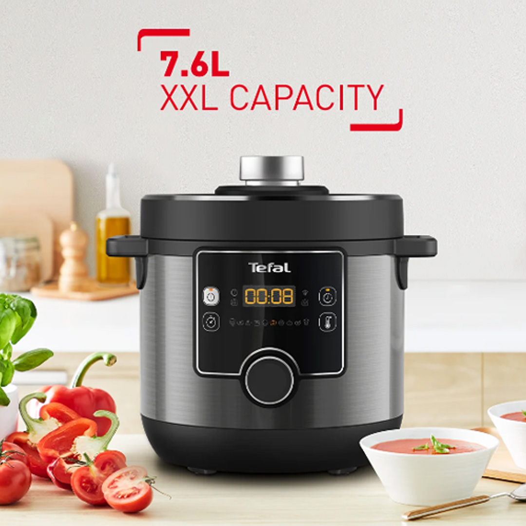 Tefal 7.6L Turbo Cuisine Maxi Multicooker (Pressure Cooker) CY7778 | 10 Automatic Programs | Serves up to 8 People | Non-stick Coating | Cooker with 2 Year Warranty