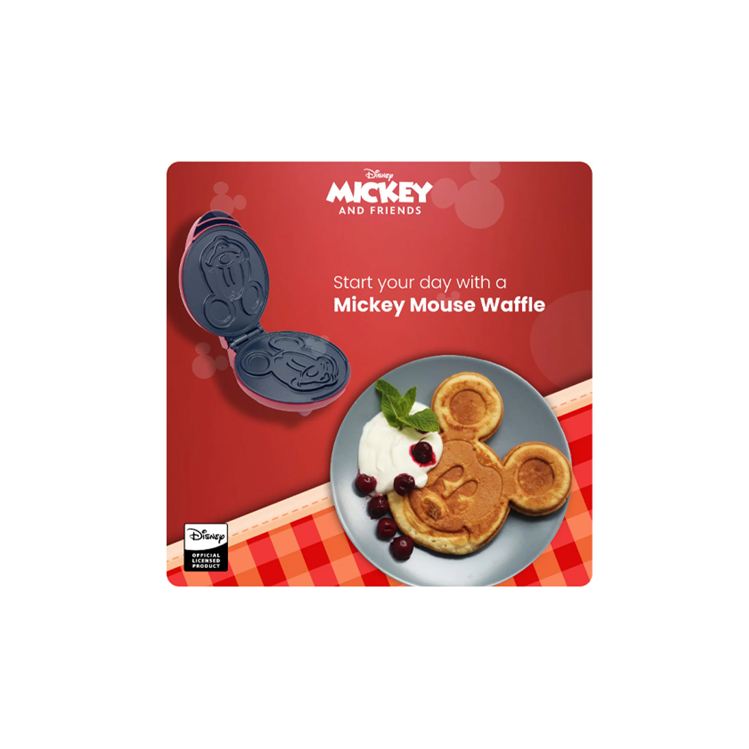 Russell Taylors Disney Mickey And Friends Waffle Maker D8 | 1200W Power | Non Stick Surface | Mickey Mouse Shaped Waffle | Waffle Maker with 2 Year Warranty