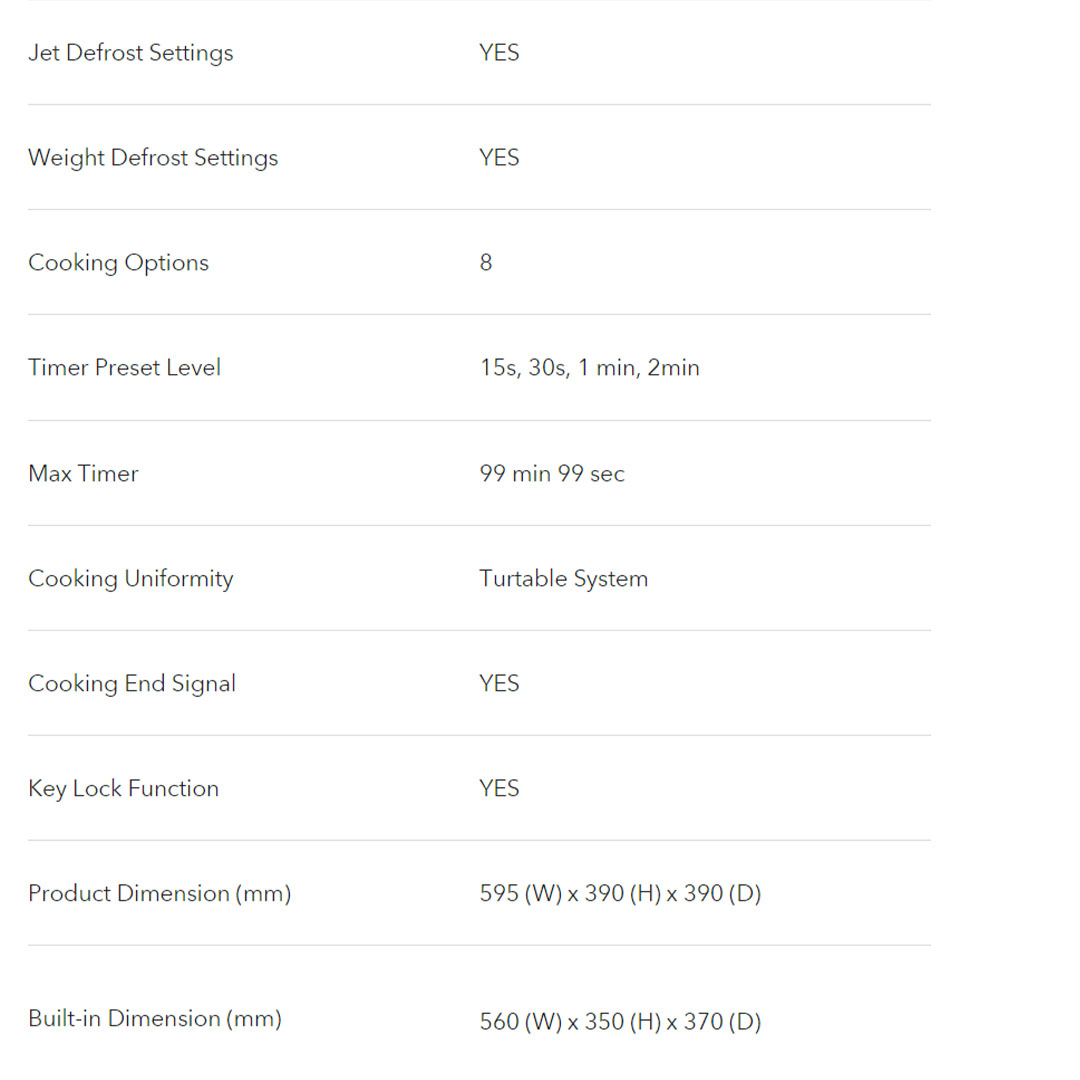 ELBA 23L Built-in Microwave Oven EMO-B2361BI(SS) | Microwave + Electric Oven | 8 Manual Cooking Option | Digital Timer | Key Lock Function | Cooking End Signal | Microwave with 1 Year Warranty
