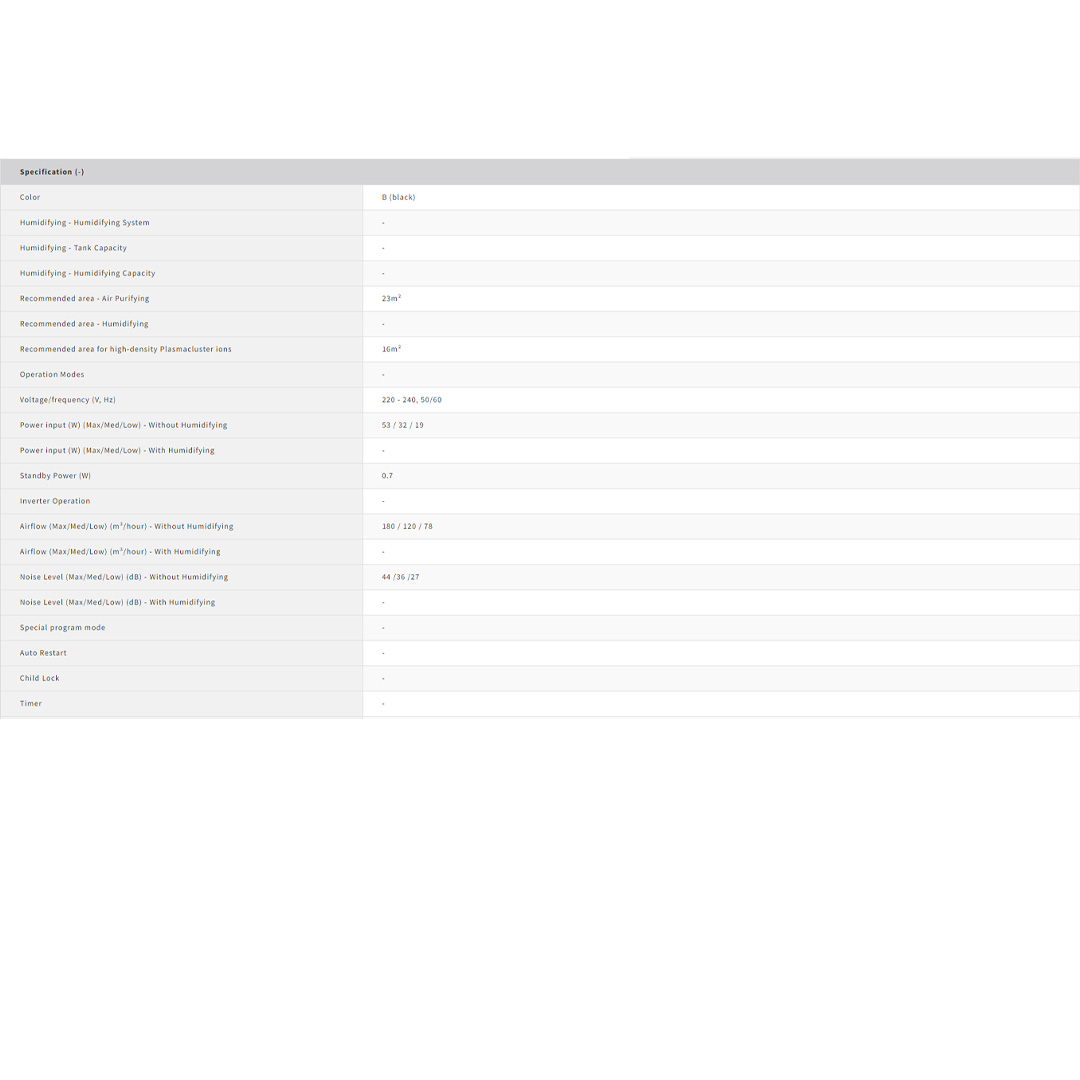 SHARP 23m² Plasmacluster Technology Air Purifier with Mosquito Catcher FPJM30LB | Plasmacluster Ion Density 7000 ions/cm3 | 3 Step Filtration System | Deodorizing | Air Purification with 1 Year Warranty
