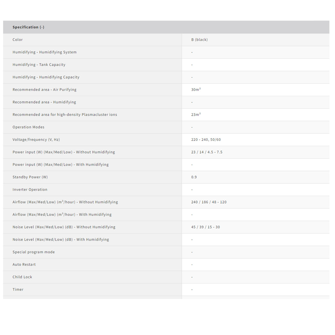 SHARP 30m² Plasmacluster Technology Air Purifier with Mosquito Catcher FPJM40LB | Suppress Mold, Viruses, Allergens, Odors | Sharp Original Airflow at 20° Angle | Timer Function | Air Purifier with 1 Year Warranty