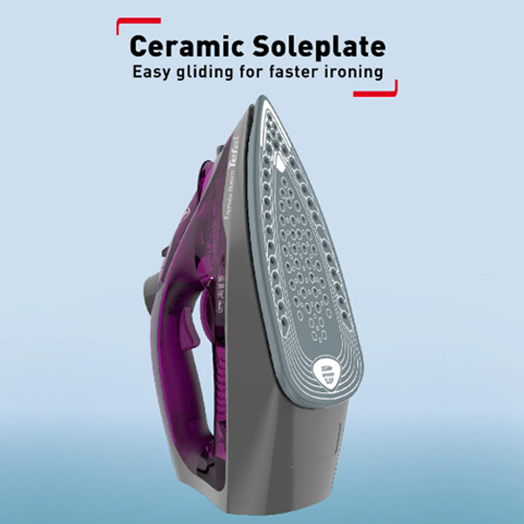 Tefal 2600W Express Steam Steam Iron FV2843 | 210W Steam Boost | 270L Water Tank Capacity | Vertical Steam | Anti-Drip | Steam Iron with 2 Year Warranty