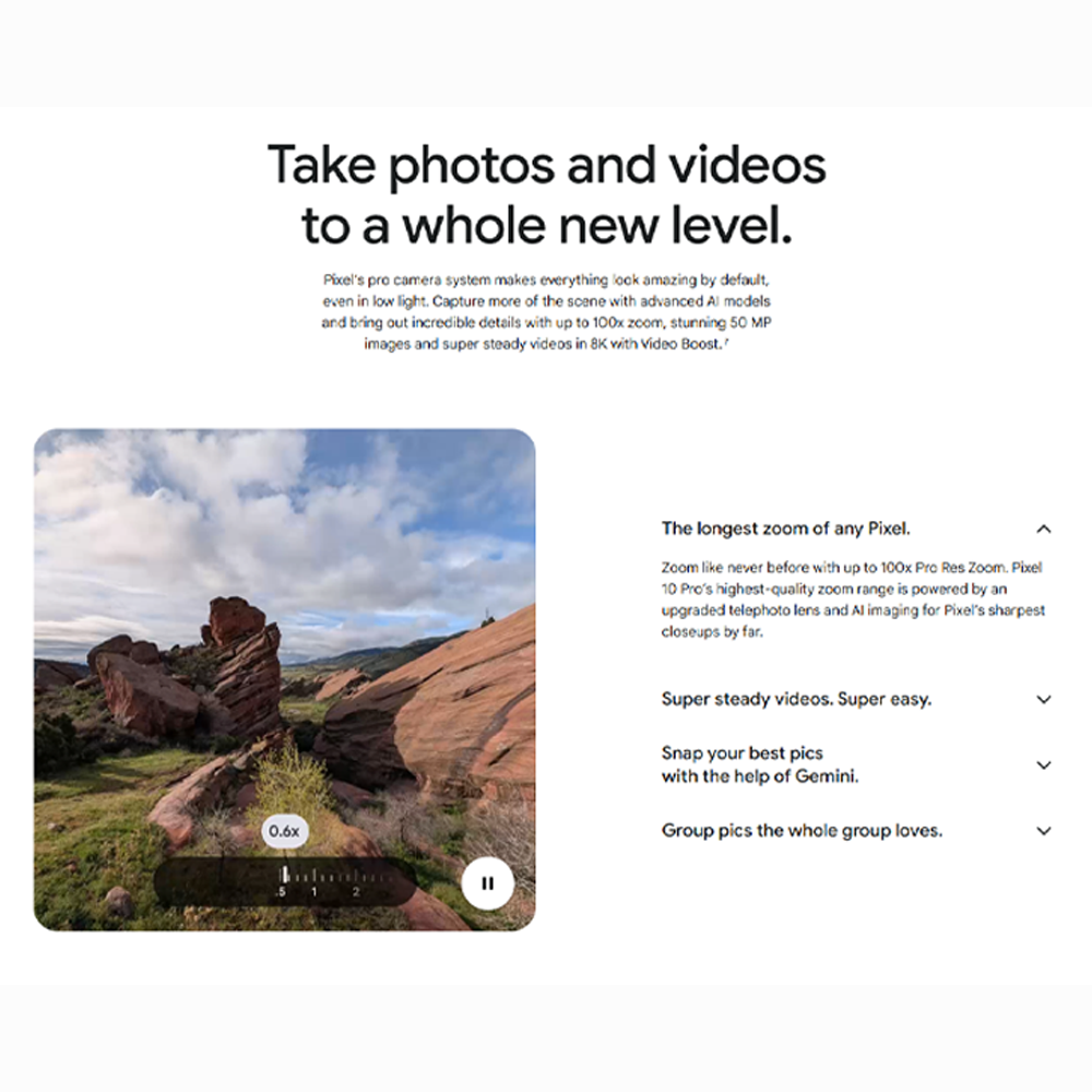 Google Pixel 10 Pro | The most advanced AI on Pixel | 6.3-inch Super Actua display | Pro Res Zoom up to 100x | Next-gen chip for peak AI performance