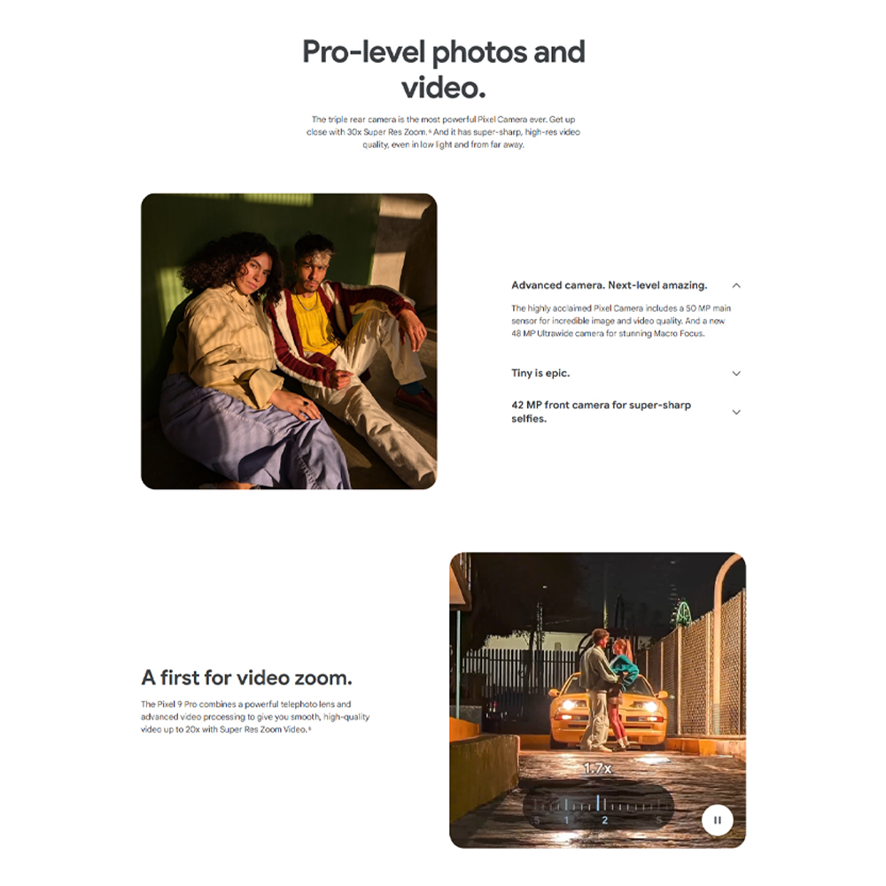 Google Pixel 9 Pro XL | Google Tensor G4 | Super-fast charging | Pro-level photos and video |